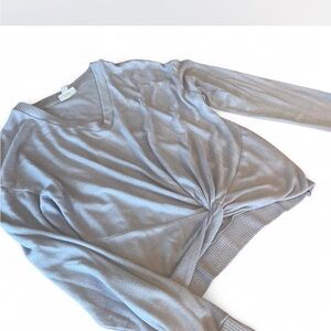 SO comfy and soft Light Gray Twist Front Long Sleeve sweater